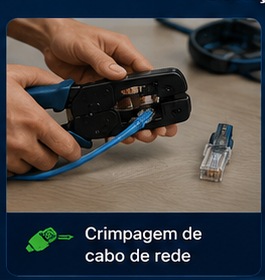 Crimpagem de cabo de rede